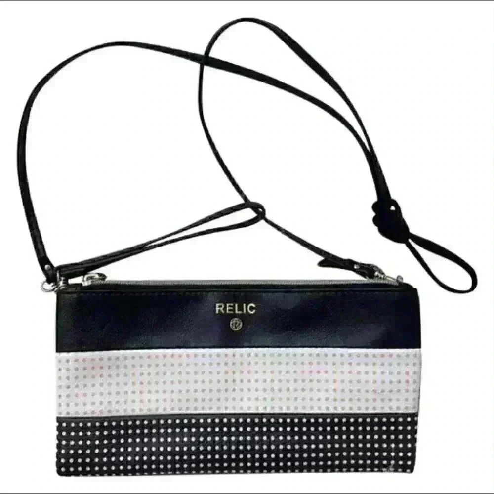 Relic by fossil Crossbody clutch Polka Dot Emma Black, white & gold